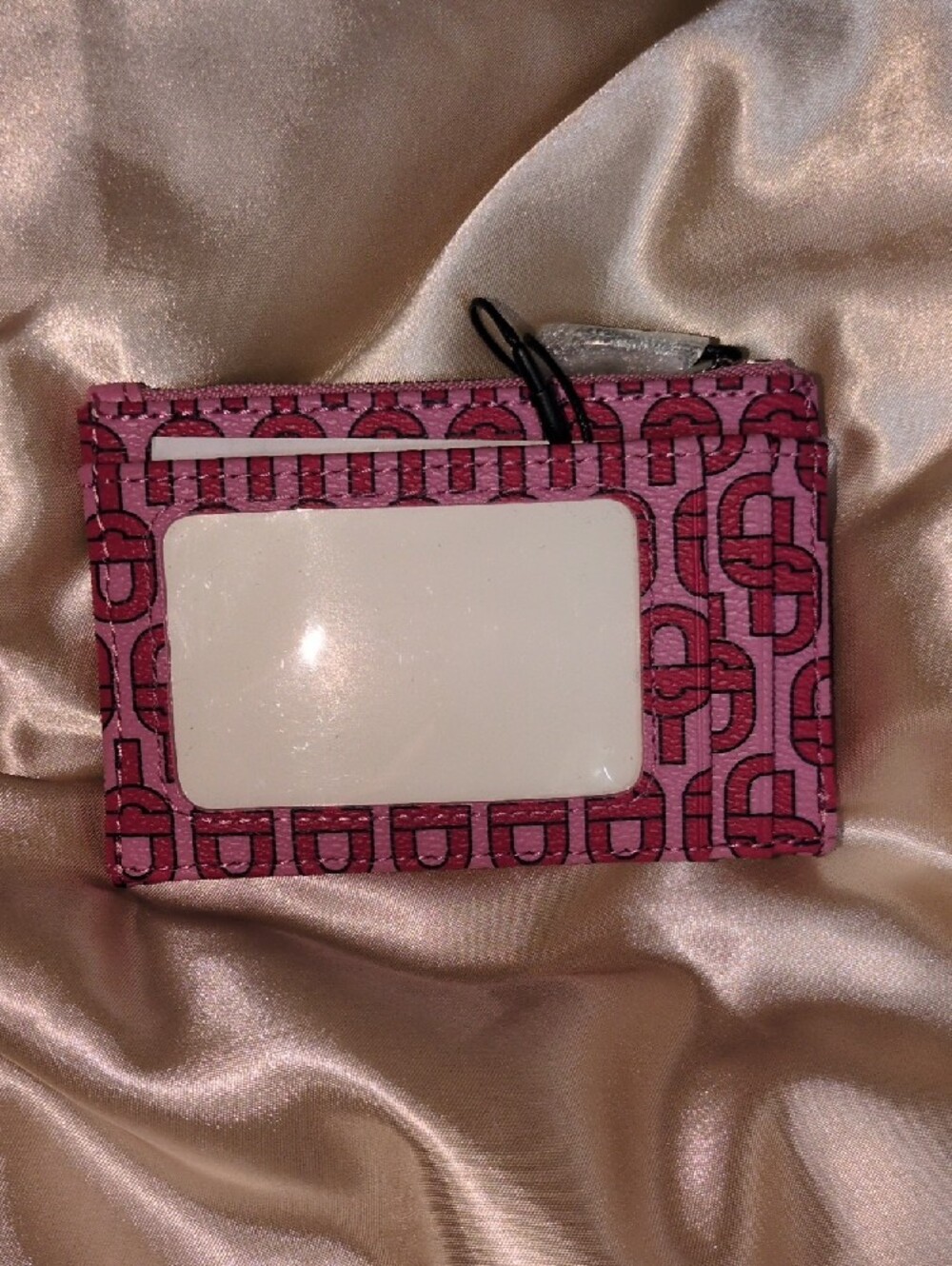 TOUS Pink Pattern Zip Card Case - Picture 2 of 6